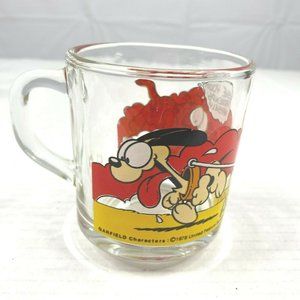 Vintage McDonalds Garfield Glass Coffee Mug Cup Jim Davis 1978 Collectible 1970s